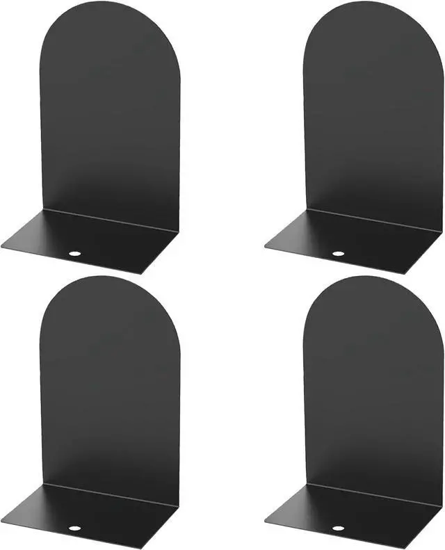 Main image of MerryNine Metal Book Ends, 4 Pack Black Bookends for Shelves, Book Holder for Heavy Books, Book End for Kids Books, Decoration Bookend for Home Office