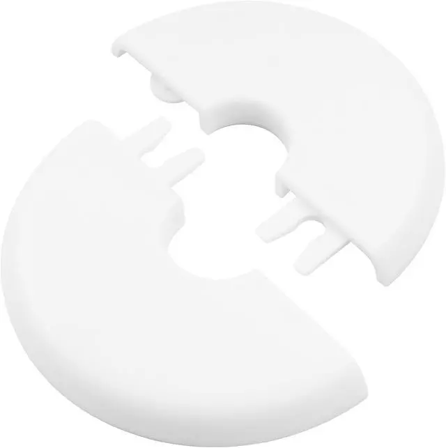 Alt view image 2 of 7 - 4Pcs 16MM Self-Adhesive Wall Split Flange, White | 1/2 Inch Outer Diameter Pipes, ABS Round Escutcheon Plate, Plumbing Cover Plates, Decorative Faucet Accessories