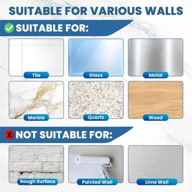 Alt view image 6 of 7 - 4 Pack Shower Caddy Adhesive Replacement, Shower Shelf Strong Adhesive Hooks, No Drilling, Transparent WaterProof Strips for Bathroom Shelves & Kitchen Racks
