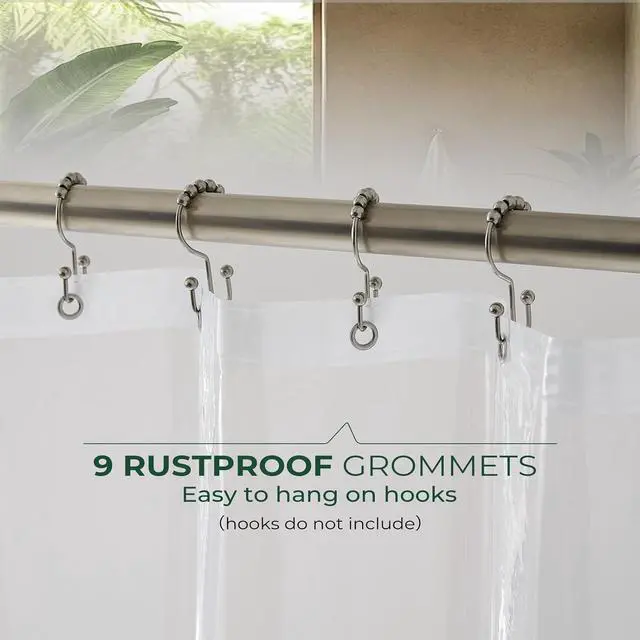 Alt view image 3 of 7 - HARBOREST Clear Shower Curtain Liner with Side Suction Cups, Premium PEVA Plastic Shower Liner with 3 Magnets, Waterproof Bathroom Curtain, 54 x 78, Clear