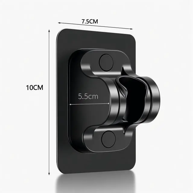 Alt view image 2 of 7 - DALAN self-Adhesive Shower Head Bracket - 120-degree Adjustable Handheld Shower Bracket, no Drilling Required, Wall-Mounted, Waterproof (Matte Black)