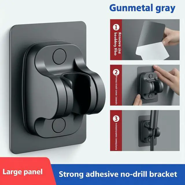 Alt view image 5 of 7 - DALAN self-Adhesive Shower Head Bracket - 120-degree Adjustable Handheld Shower Bracket, no Drilling Required, Wall-Mounted, Waterproof (Matte Black)