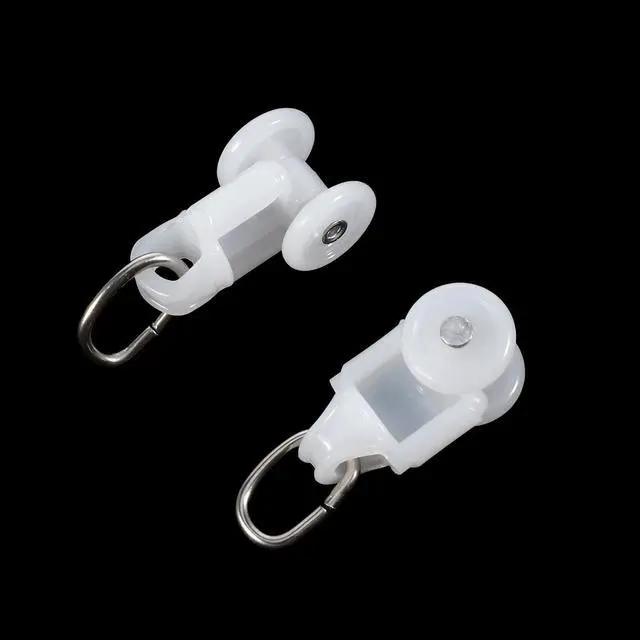 Alt view image 5 of 7 - 50 Pcs Curtain Track Glider Rollers Hooks Curtain Track Glider Ceiling Tracks Hooks Rail Gliders Mute Wheel Ball Pulley for 23 * 28mm Rails (Inner Diameter)