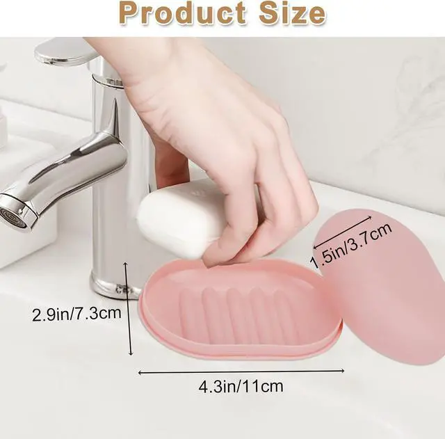 Alt view image 2 of 7 - 4Pcs Bar Soap Holder, IEMIEBSHA Leakproof Portable Travel Soap Dish Case with Lid, Travel Size Essentials Box Container for Home Bathroom Shower Outdoor Camping Hiking Traveling Gym