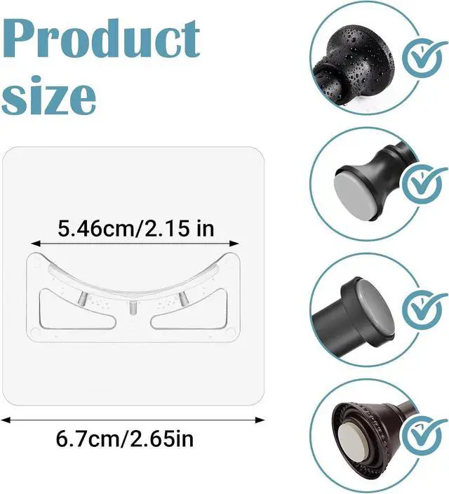 Alt view image 2 of 7 - 4 Pack Transparent Shower Curtain Rod Holder with Strong Adhesive