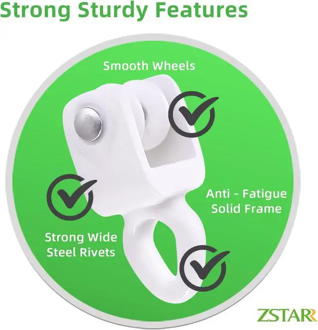 Alt view image 3 of 6 - ZSTARR Heavy Duty Gliders for I Profile Flexible Curtain Track, 20 Pack | Fits I Profile Straight & Curved Curtain Tracks. Ideal for RV, Shower, Hospital, Room Divider & Window Curtains