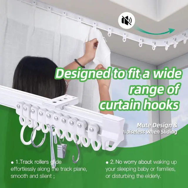 Alt view image 4 of 6 - ZSTARR Heavy Duty Gliders for I Profile Flexible Curtain Track, 20 Pack | Fits I Profile Straight & Curved Curtain Tracks. Ideal for RV, Shower, Hospital, Room Divider & Window Curtains
