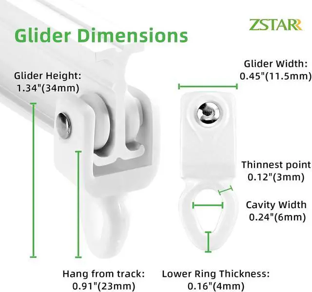 Alt view image 6 of 6 - ZSTARR Heavy Duty Gliders for I Profile Flexible Curtain Track, 20 Pack | Fits I Profile Straight & Curved Curtain Tracks. Ideal for RV, Shower, Hospital, Room Divider & Window Curtains