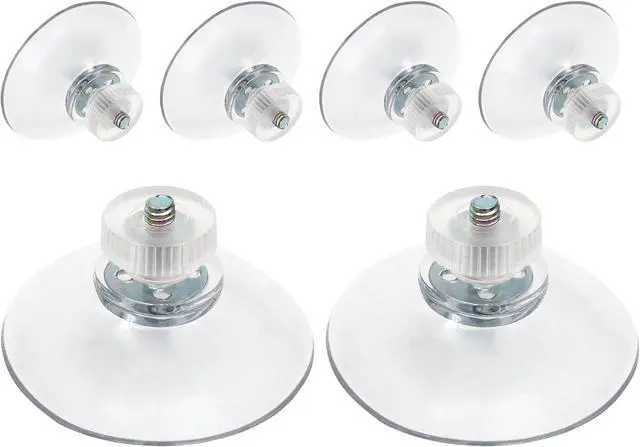 Main image of Piutouyar 41 mm/ 1.6 Inch Sucker Pad Holder, 6 Pcs Clear Suction Pads | Transparent, PVC Plastic, Round Strong Sucker with Screw Nut, For Bathroom Wall, Window, Car Shade Cloth