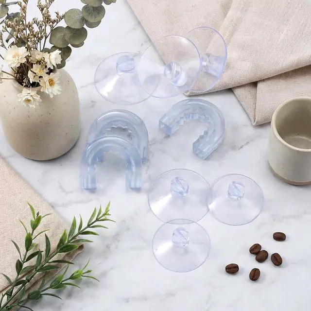 Alt view image 5 of 7 - 6 PCS Suction Cups for Shower Caddy with 3 Pieces Rubber Rings, Bathroom Shower Caddy Connectors Sucker, Easy to Attach, Heavy Strength Clear Replacement Showers Suction Cups for Bathroom Decor