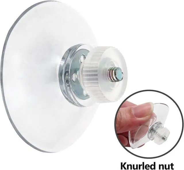 Alt view image 4 of 7 - Piutouyar 41 mm/ 1.6 Inch Sucker Pad Holder, 6 Pcs Clear Suction Pads | Transparent, PVC Plastic, Round Strong Sucker with Screw Nut, For Bathroom Wall, Window, Car Shade Cloth