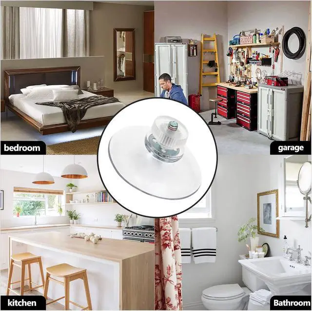 Alt view image 6 of 7 - Piutouyar 41 mm/ 1.6 Inch Sucker Pad Holder, 6 Pcs Clear Suction Pads | Transparent, PVC Plastic, Round Strong Sucker with Screw Nut, For Bathroom Wall, Window, Car Shade Cloth
