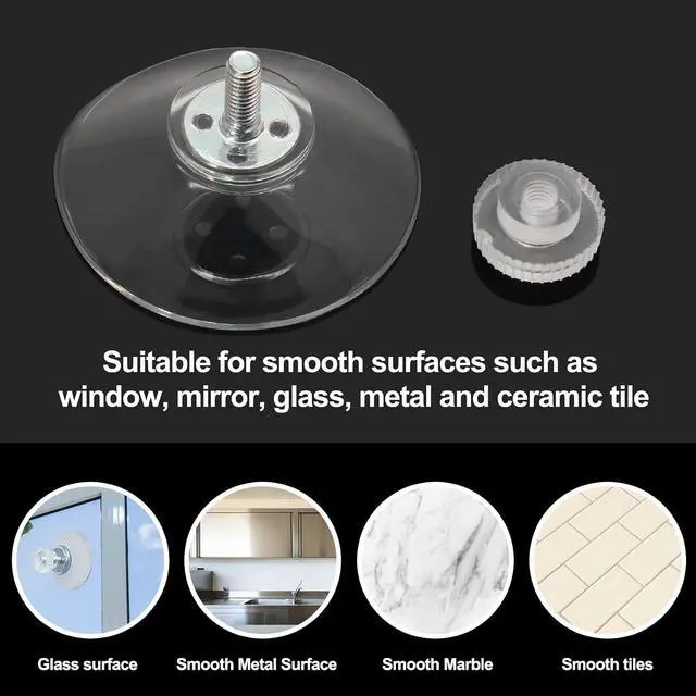 Alt view image 5 of 7 - Piutouyar 41 mm/ 1.6 Inch Sucker Pad Holder, 6 Pcs Clear Suction Pads | Transparent, PVC Plastic, Round Strong Sucker with Screw Nut, For Bathroom Wall, Window, Car Shade Cloth