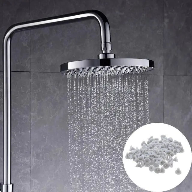 Alt view image 2 of 2 - Shower Head Nozzles Replacement Parts,Universal Silicone Spray Hole Washer Round Tips Showerhead Combo Rainfall Shower Head Handheld Spray Combo,Pack of 100