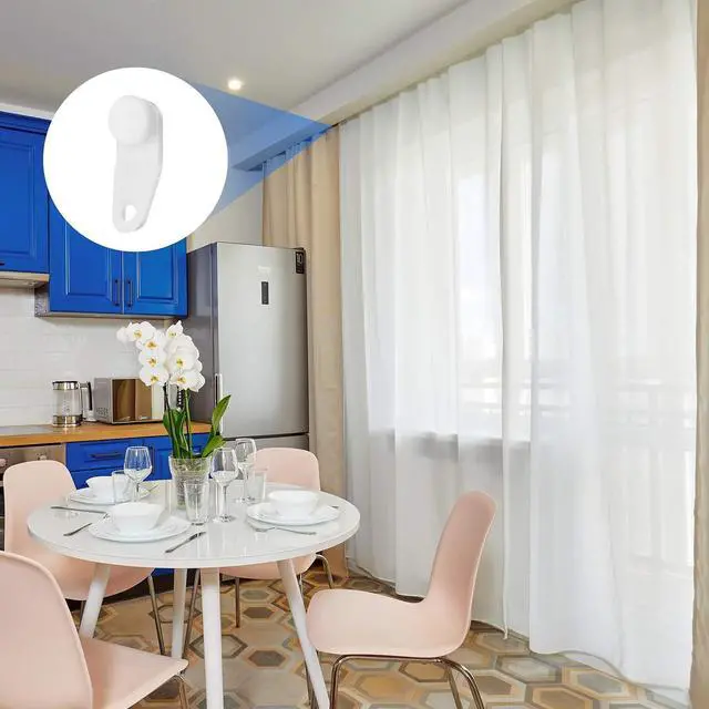 Alt view image 3 of 7 - Patelai 100 Pieces Traverse Rod Slides Curtain Replacement White Plastic Snap in Traversing Slides Track Glider Window Door Shower Curtain Accessories