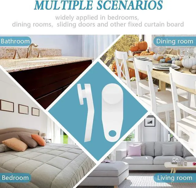 Alt view image 6 of 7 - Patelai 100 Pieces Traverse Rod Slides Curtain Replacement White Plastic Snap in Traversing Slides Track Glider Window Door Shower Curtain Accessories