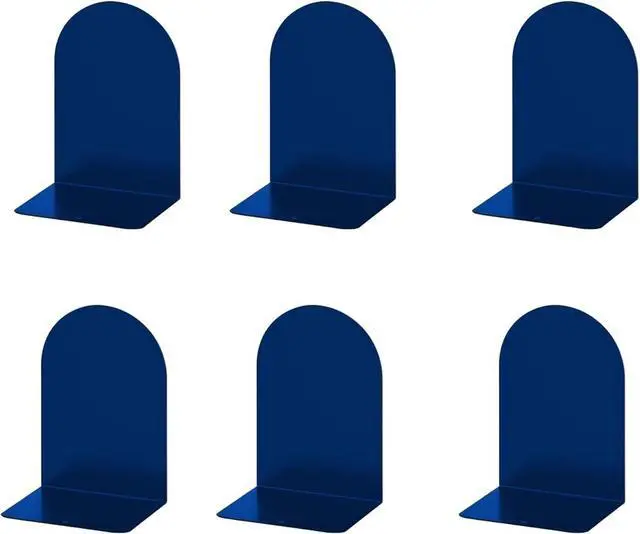 Main image of Lulonpon 6pcs Book Ends, Black Bookends, Non-Skid Book End, Metal Bookends for School Library and Desktop Organizer, Acrylic Book Ends for Book Shelves