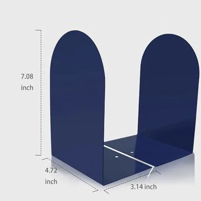 Alt view image 2 of 7 - Lulonpon 6pcs Book Ends, Black Bookends, Non-Skid Book End, Metal Bookends for School Library and Desktop Organizer, Acrylic Book Ends for Book Shelves