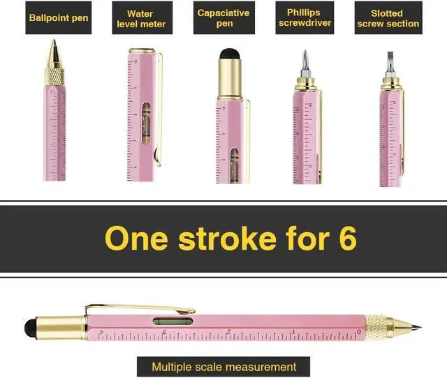 Alt view image 3 of 5 - Gifts for Men, Hongred 6 in 1 Multitool Pen, Stocking Stuffers for Mens Gift for Him Husband, Father's Day for dad, Birthday for Men, Tools Cool Gadgets, Office Gift