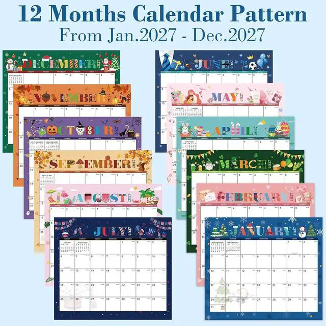Alt view image 4 of 7 - 2027 Magnetic Calendar - Magnetic Calendar for Refrigerator, 11.2"x13' | Magnetic Fridge Calendar from Jan.2027 - Dec.2027, 2027 Magnetic Refrigerator Calendar 12 Month, Tear-off Pad, Festival Theme