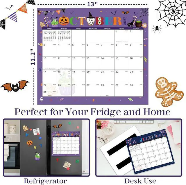 Alt view image 5 of 7 - 2027 Magnetic Calendar - Magnetic Calendar for Refrigerator, 11.2"x13' | Magnetic Fridge Calendar from Jan.2027 - Dec.2027, 2027 Magnetic Refrigerator Calendar 12 Month, Tear-off Pad, Festival Theme