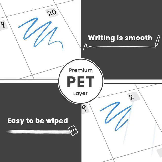 Alt view image 4 of 7 - ALEZEL Magnetic Dry Erase Calendar for Refrigerator, Fridge Calendar Set | Includes Vertical Magnetic Monthly Planner Whiteboard & Weekly Dry Erase Board, List Board, 4 Markers + Eraser