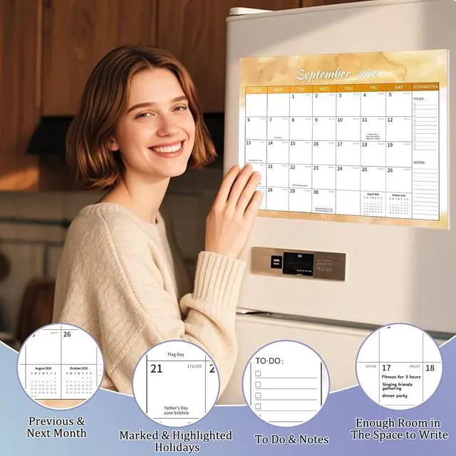 Alt view image 4 of 7 - 2026-2027 Magnetic Fridge Calendar, 15"x12", July 2026-Dec 2027