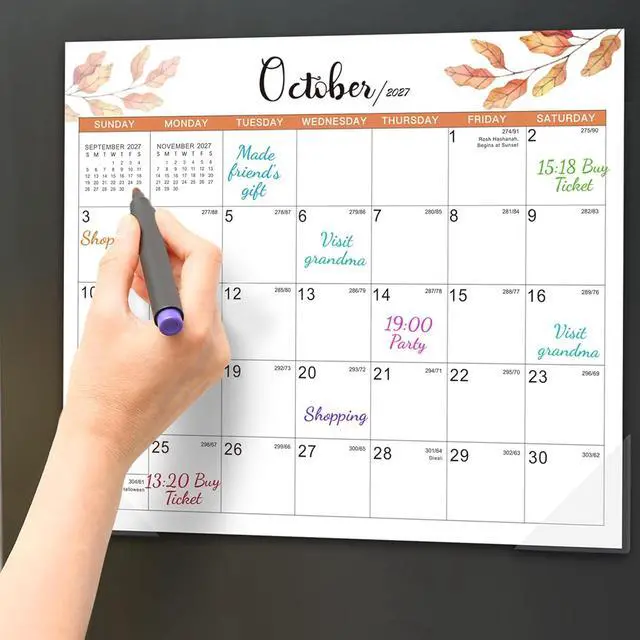 Alt view image 2 of 7 - 2027 Magnetic Calendar for Refrigerator - 2027 Magnetic Calendar | 11.2"x13'', JAN. 2027 - DEC. 2027, Fridge Calendars 12 Months, Tear-off Pad, Large Blocks, Perfect for Refrigerator