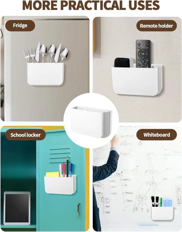Alt view image 7 of 7 - 2 Pack Magnetic Foldable Remote Control Holder, Strong Magnet TV Remote Holder Wall Mount, Magnetic Dry Erase Marker Holder for Whiteboard, Refrigerator, Locker Accessories, Office & Desk Accessories