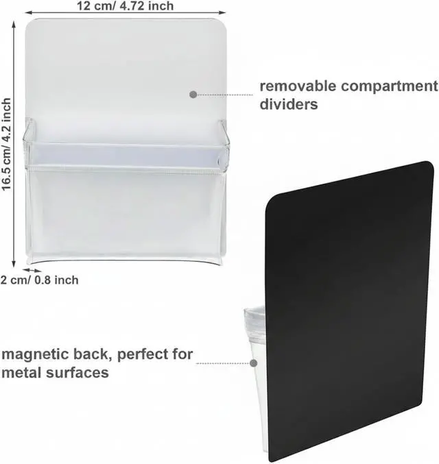 Alt view image 2 of 6 - TecUnite 2 Pcs Magnetic Pouch Magnetic Pockets for Classroom | Dry Erase Marker Holder for Whiteboard, Pen Holder for Refrigerator Fridge, Locker Accessories, White Pens Storage Organizer