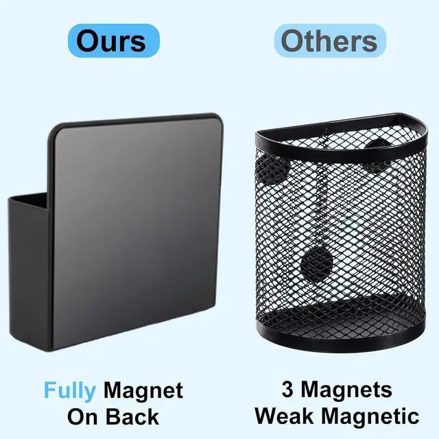 Alt view image 3 of 7 - KITANIS Magnetic Pen Holder,2 Pack Magnetic Dry Erase Marker Holder with Generous Compartments,Strong Magnet Storage Marker Pen Pencil Organizer for Refrigerator,Whiteboard,Locker Accessories