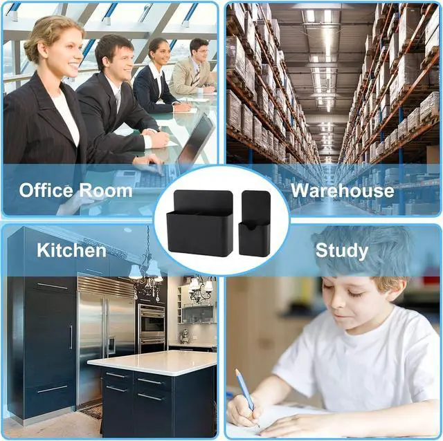 Alt view image 7 of 7 - KITANIS Magnetic Pen Holder,2 Pack Magnetic Dry Erase Marker Holder with Generous Compartments,Strong Magnet Storage Marker Pen Pencil Organizer for Refrigerator,Whiteboard,Locker Accessories