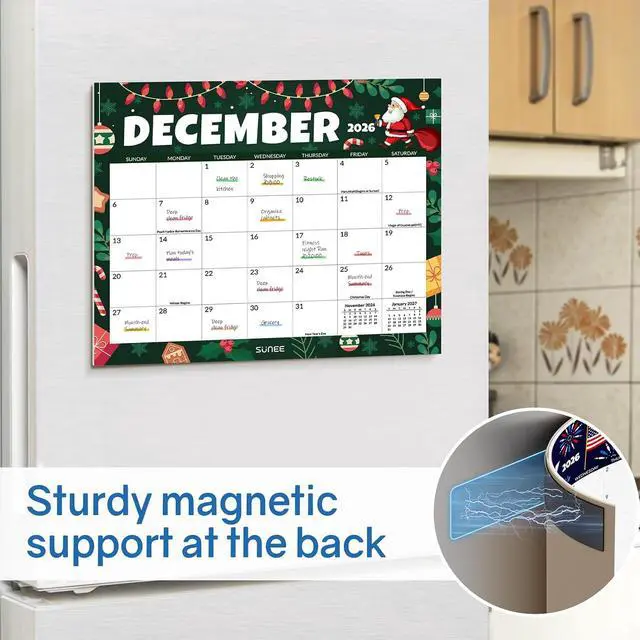 Alt view image 5 of 7 - SUNEE Fridge Calendar 2026-2027 from July 2026 to March 2028, Magnetic Calendar for Refrigerator 13.5"x11.5" with Magnet Monthly for Family or Kitchen, Seasonal