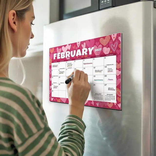 Alt view image 6 of 7 - SUNEE Fridge Calendar 2026-2027 from July 2026 to March 2028, Magnetic Calendar for Refrigerator 13.5"x11.5" with Magnet Monthly for Family or Kitchen, Seasonal