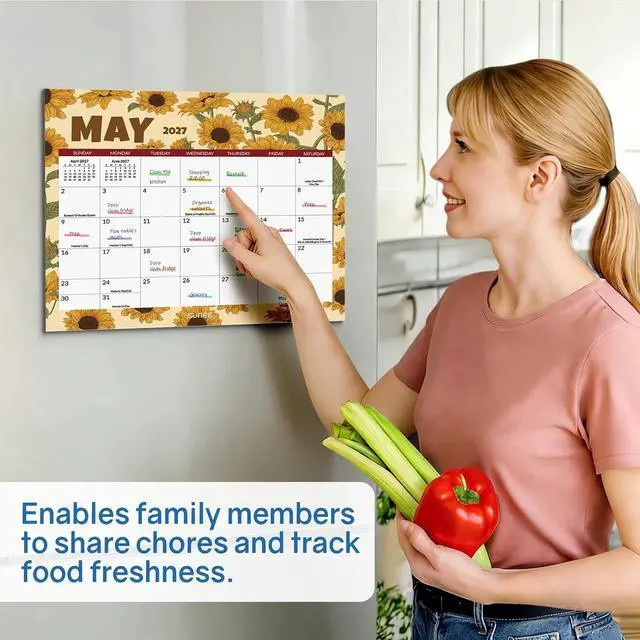 Alt view image 7 of 7 - SUNEE Fridge Calendar 2026-2027 from July 2026 to March 2028, Magnetic Calendar for Refrigerator 13.5"x11.5" with Magnet Monthly for Family or Kitchen, Seasonal