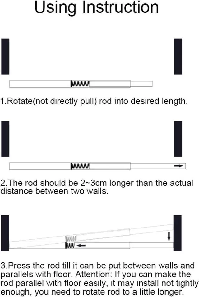 Alt view image 6 of 7 - Milltrip Shower Curtain Rod, Spring Tension Curtain Rod Shower | Extendable Curtain Closet Window Rail Pole White Shower Curtain Rod Bathroom Tension Shower Rod 11.81 to 19.69 Inch