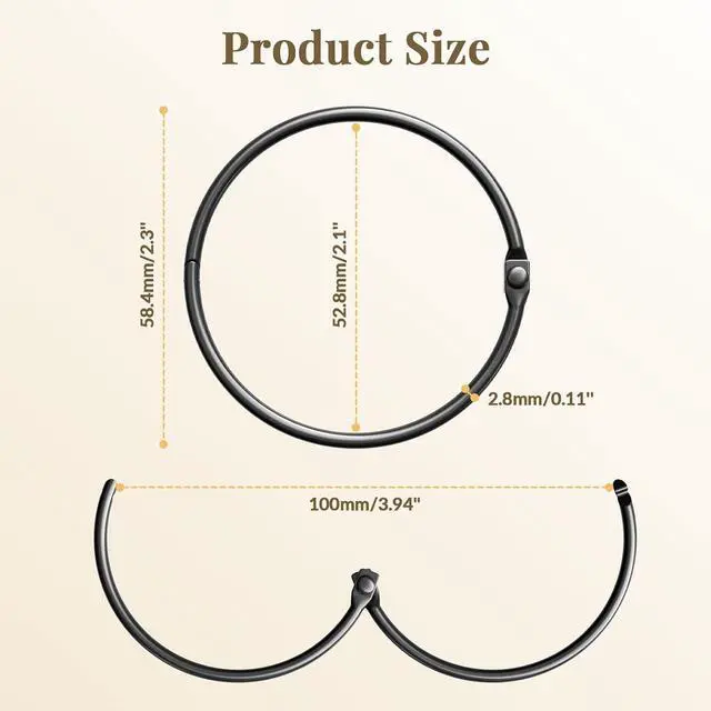 Alt view image 5 of 7 - Bathway Shower Curtain Rings, Bathway Shower Curtain Hooks, Black Shower Curtain Rings Rust Proof, Anti-Drop Shower Rings for Curtain, Shower Hooks for Shower Curtain Rod Bathroom Curtain Rings