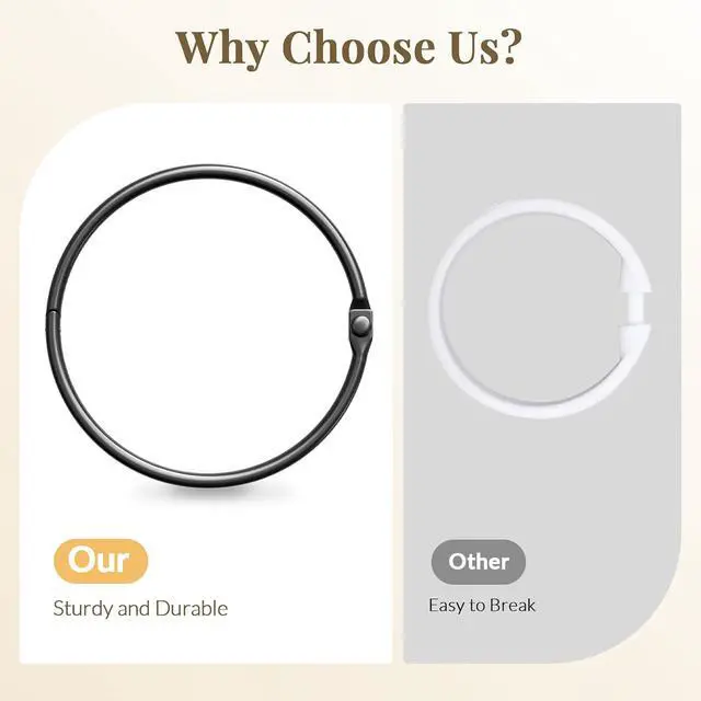 Alt view image 6 of 7 - Bathway Shower Curtain Rings, Bathway Shower Curtain Hooks, Black Shower Curtain Rings Rust Proof, Anti-Drop Shower Rings for Curtain, Shower Hooks for Shower Curtain Rod Bathroom Curtain Rings