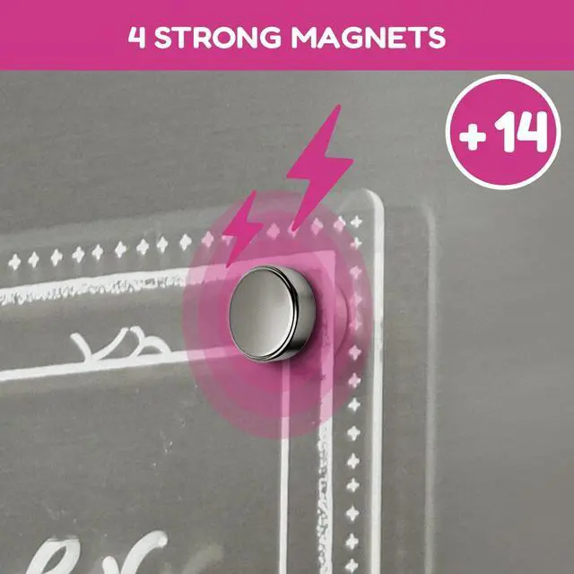 Alt view image 4 of 7 - CHALKY CROWN Acrylic Magnetic Weekly Planner - Clear - 14.5" x 10.2" | Clear Refrigerator Meal Planner & Grocery List - Includes 8 Magnetic Markers - Sleek & Easy to Wipe Clean Board