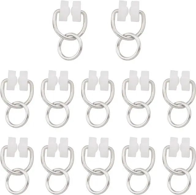 Main image of 12PCS RV Curtain Carrier Round Ring Frame Plastic Nylon Wheel Metal Hook Smooth Track Track Auxiliary Material Ring Frame for Beam Track Curtain Rod RV Accessories White