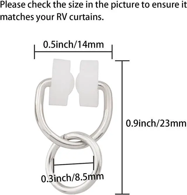 Alt view image 3 of 5 - 12PCS RV Curtain Carrier Round Ring Frame Plastic Nylon Wheel Metal Hook Smooth Track Track Auxiliary Material Ring Frame for Beam Track Curtain Rod RV Accessories White