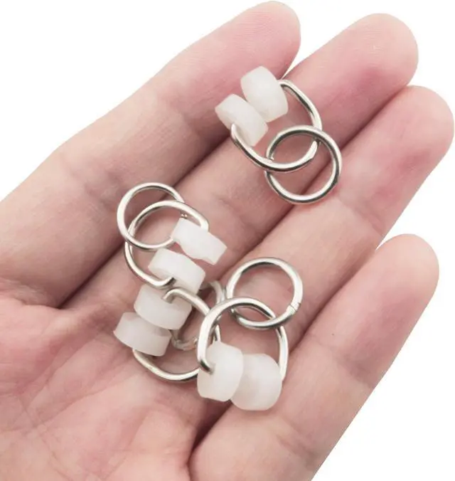 Alt view image 4 of 5 - 12PCS RV Curtain Carrier Round Ring Frame Plastic Nylon Wheel Metal Hook Smooth Track Track Auxiliary Material Ring Frame for Beam Track Curtain Rod RV Accessories White