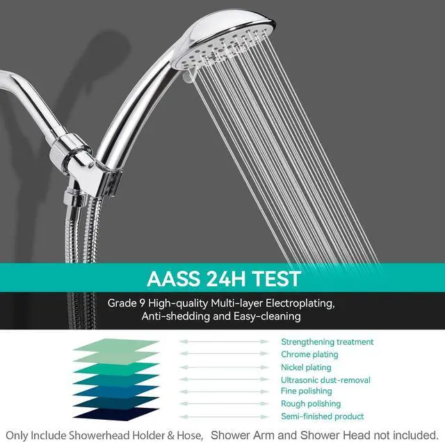 Alt view image 5 of 7 - MAYYAYA Brass Ball Handheld Shower Head Holder, 59IN ShowerHead Hose,Silver | Premium ABS Bracket, 360 Degree Rotatable Brass Ball, Arm Mount&Hose Connector, Chrome 1.5m stainless steel shower hose