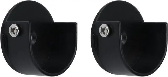 Alt view image 3 of 4 - T Tulead Iron Closet Rod Flange Holder Black 1.1-Inch,Pack of 4 | Rod Hanger, Shower Rod Support Brackets, U-Shape Support Flange Holder, Curtain Socket Brackets