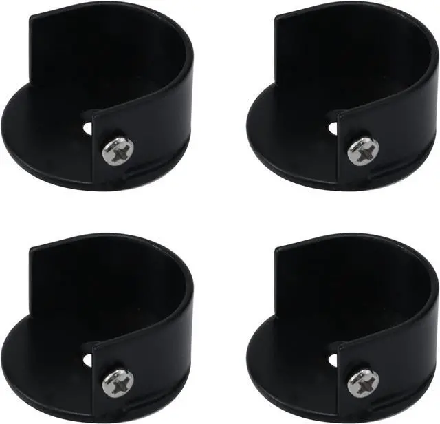 Main image of T Tulead Iron Closet Rod Flange Holder Black 1.1-Inch,Pack of 4 | Rod Hanger, Shower Rod Support Brackets, U-Shape Support Flange Holder, Curtain Socket Brackets