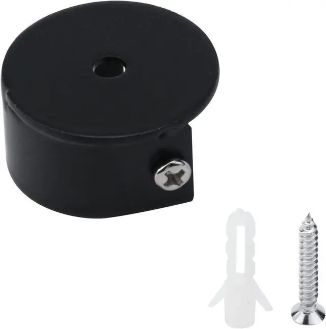 Alt view image 4 of 4 - T Tulead Iron Closet Rod Flange Holder Black 1.1-Inch,Pack of 4 | Rod Hanger, Shower Rod Support Brackets, U-Shape Support Flange Holder, Curtain Socket Brackets