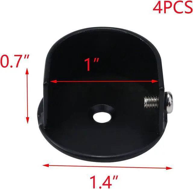 Alt view image 2 of 4 - T Tulead Iron Closet Rod Flange Holder Black 1.1-Inch,Pack of 4 | Rod Hanger, Shower Rod Support Brackets, U-Shape Support Flange Holder, Curtain Socket Brackets
