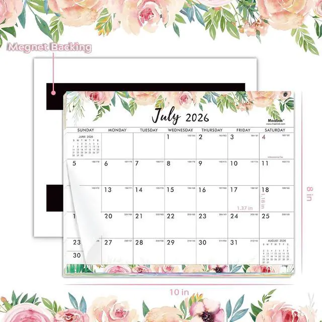 Alt view image 3 of 7 - Magnetic Calendar 2026-2027 - Magnetic Calendar for Fridge 2026-2027 from Jul. 2026 - Dec. 2027, 8" × 10", Tear-off Pad, Blocks with Julian Dates, MagneticFridge Calendar for Life
