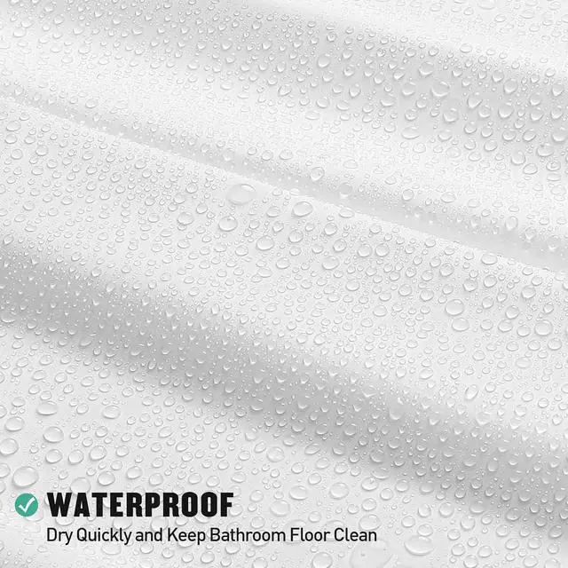 Alt view image 5 of 6 - MitoVilla White Peva Shower Curtain Liner, Simple Plastic Shower Curtains Liner for Modern Neutral Hotel Bathroom Decor, Waterproof Bathroom Shower Liner, 72" W x 72" H