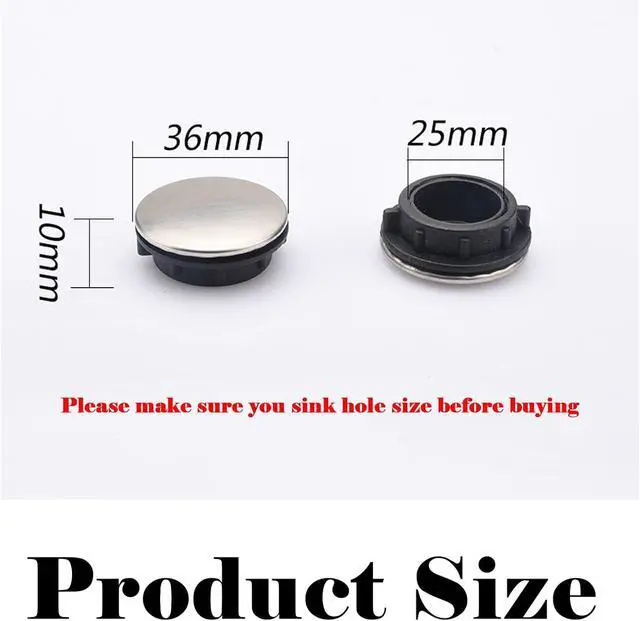 Alt view image 2 of 7 - 2 Pack Sink Faucet Hole Cover Kitchen Sink Plug Brushed Stainless Steel Hole Cover Soap Dispenser Cover for Dia 0.98 to 1.18 inch(Short)